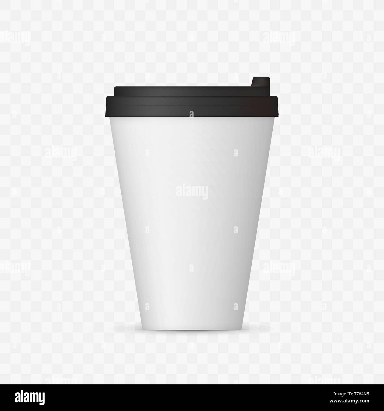 Café Blanco Cap de maquetas. Taza vacía plantilla con espacio para logotipo o texto. Ilustración vectorial aislado sobre fondo transparente Ilustración del Vector