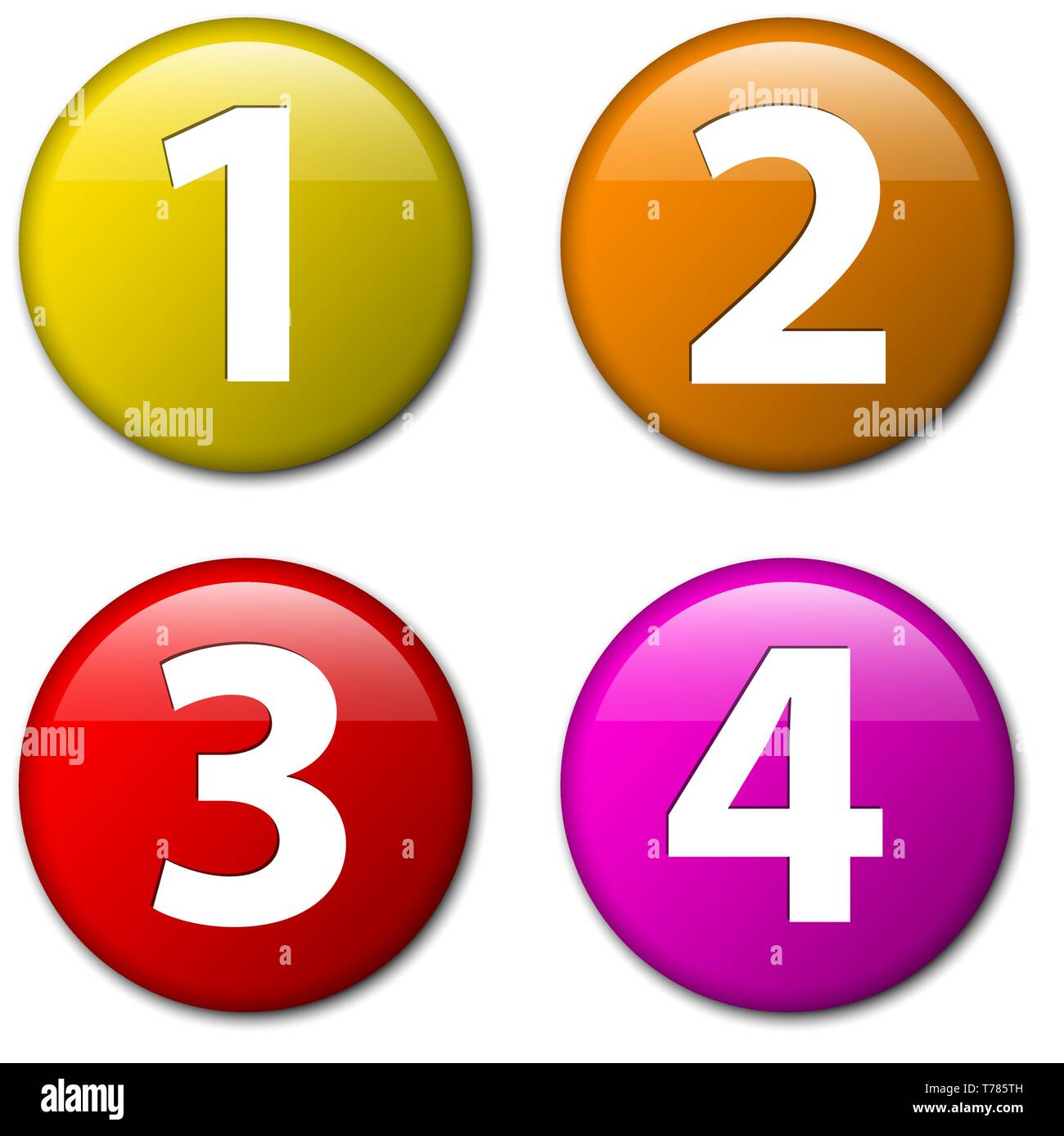 Uno Dos Tres Cuatro - vector insignias con números - Progreso iconos con  cuatro pasos Imagen Vector de stock - Alamy