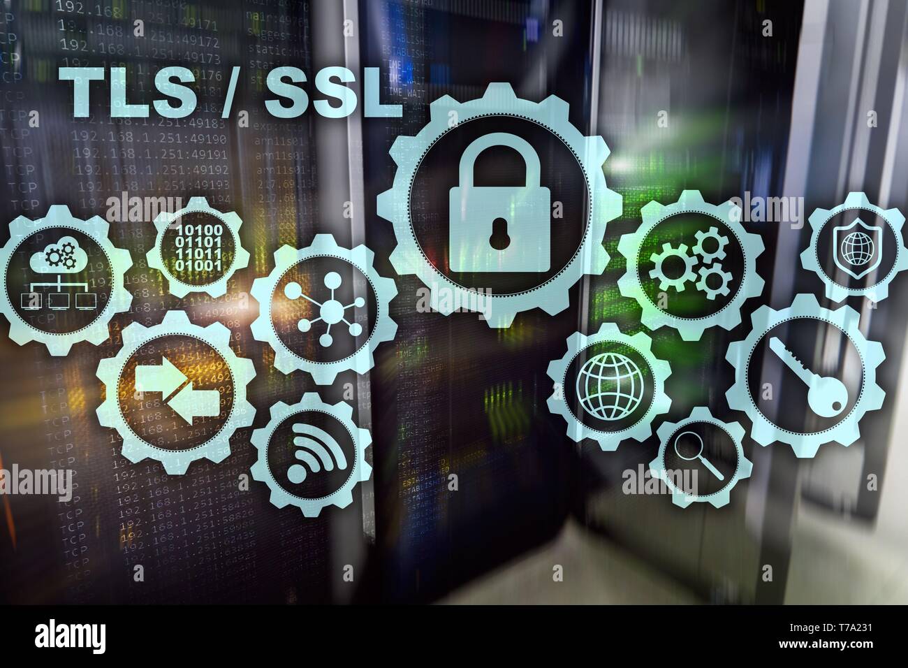 Seguridad de capa de transporte. Ssl (Secure Socket Layer). SSL TLS.  Ñryptographic protocolos proporcionan comunicaciones seguras Fotografía de  stock - Alamy