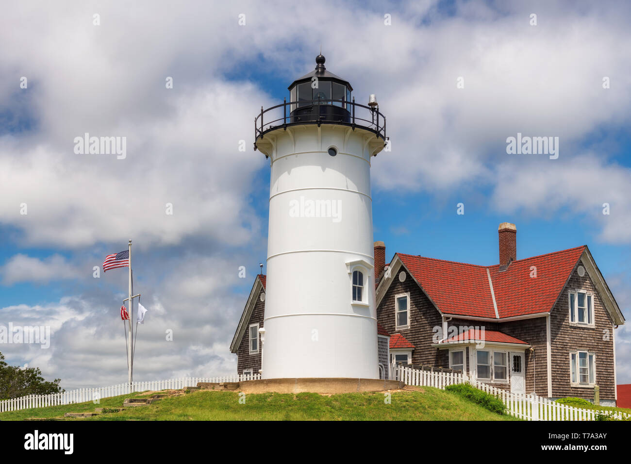 Punto Nobska Lighthouse, en Cape Cod, Massachusetts, EE.UU. Foto de stock