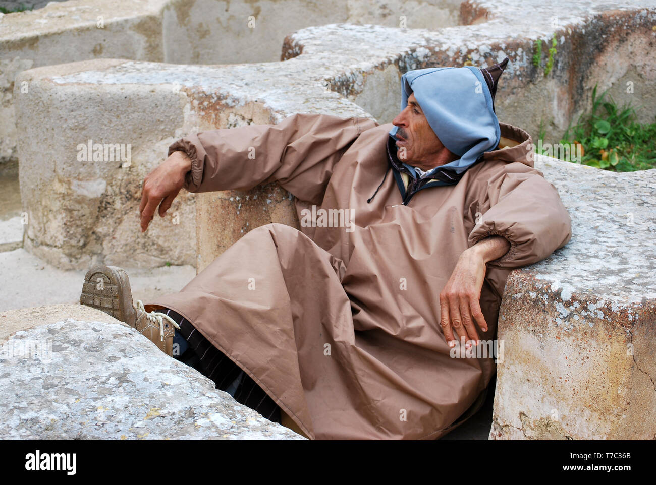 Retrato de un hombre marroquí, Meknes, Marruecos Foto de stock