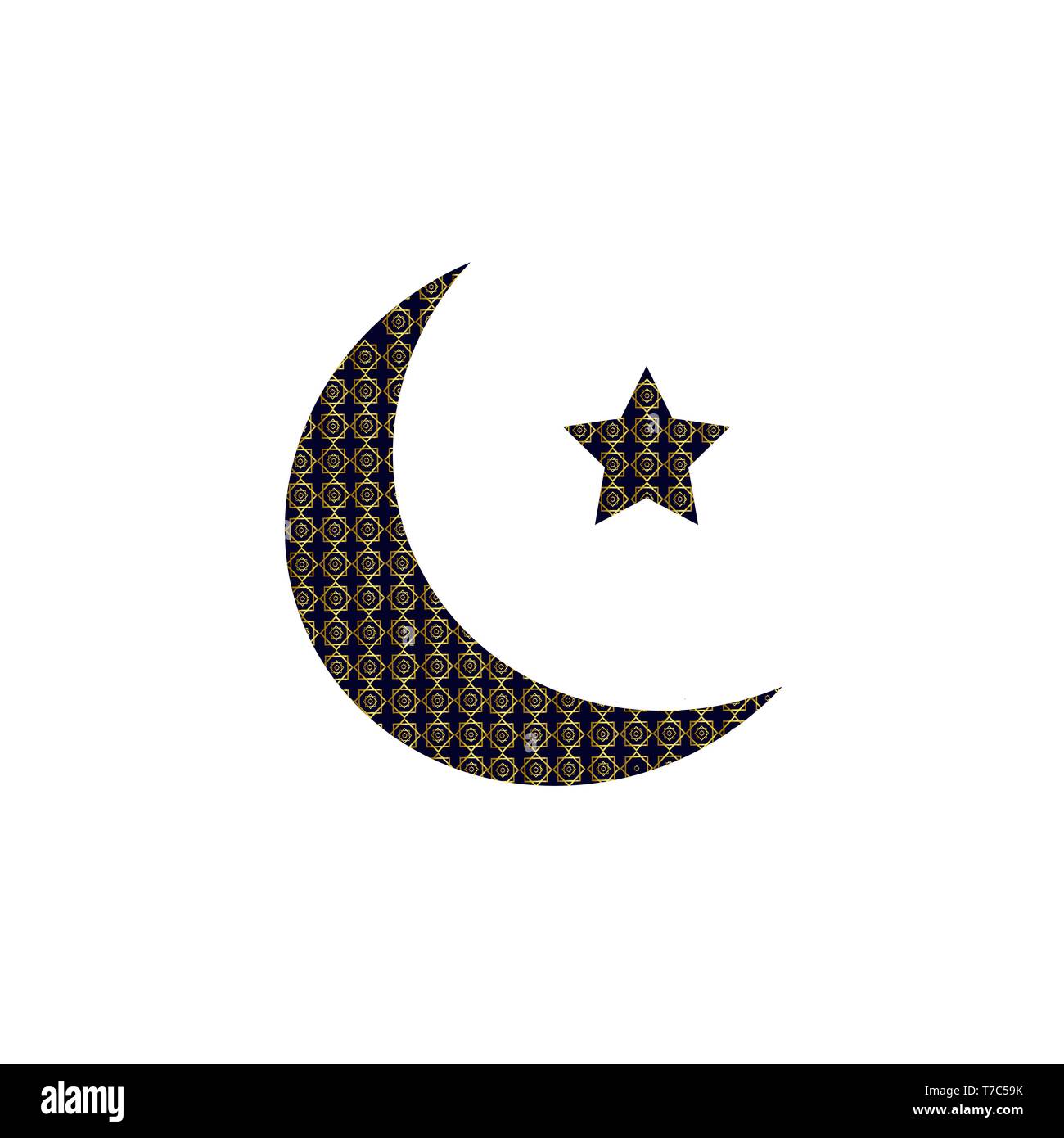 Logotipo de la Media Luna musulmana, la estrella símbolo de oro islámica  árabe.eps 10 Imagen Vector de stock - Alamy
