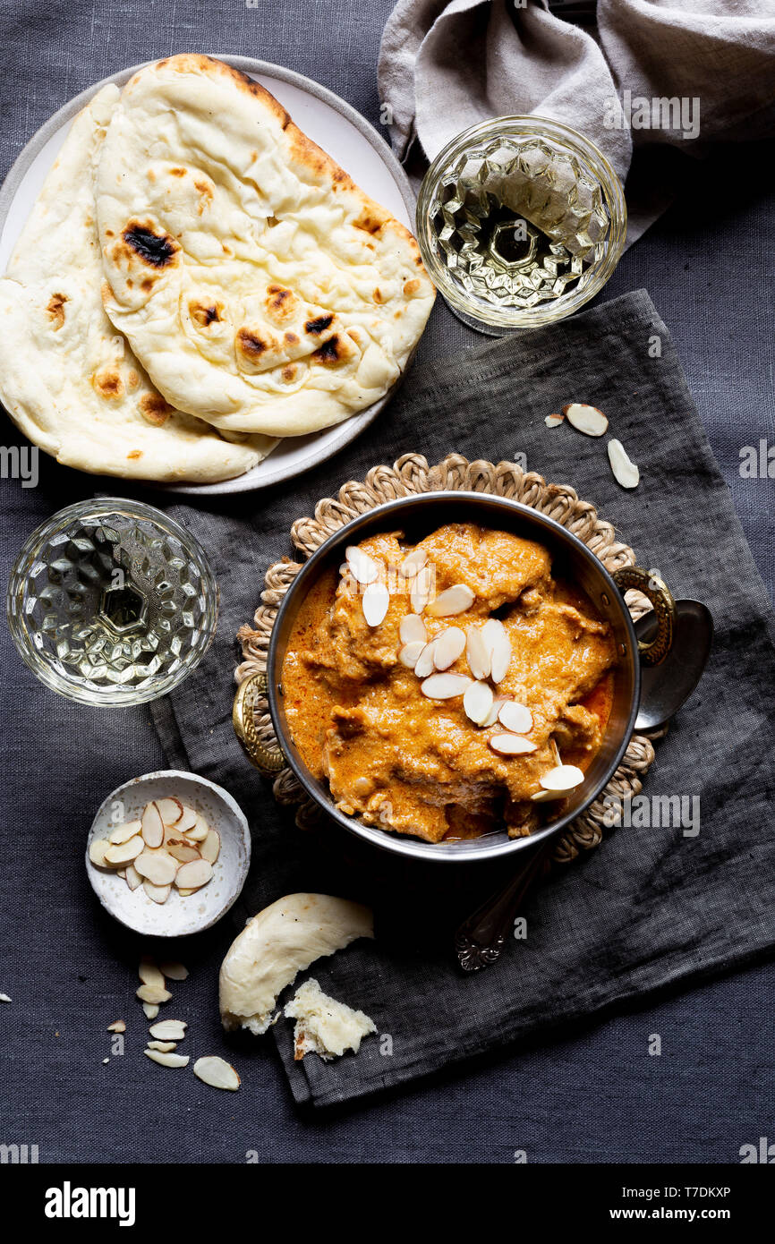 Pollo al Curry Mughalian Foto de stock