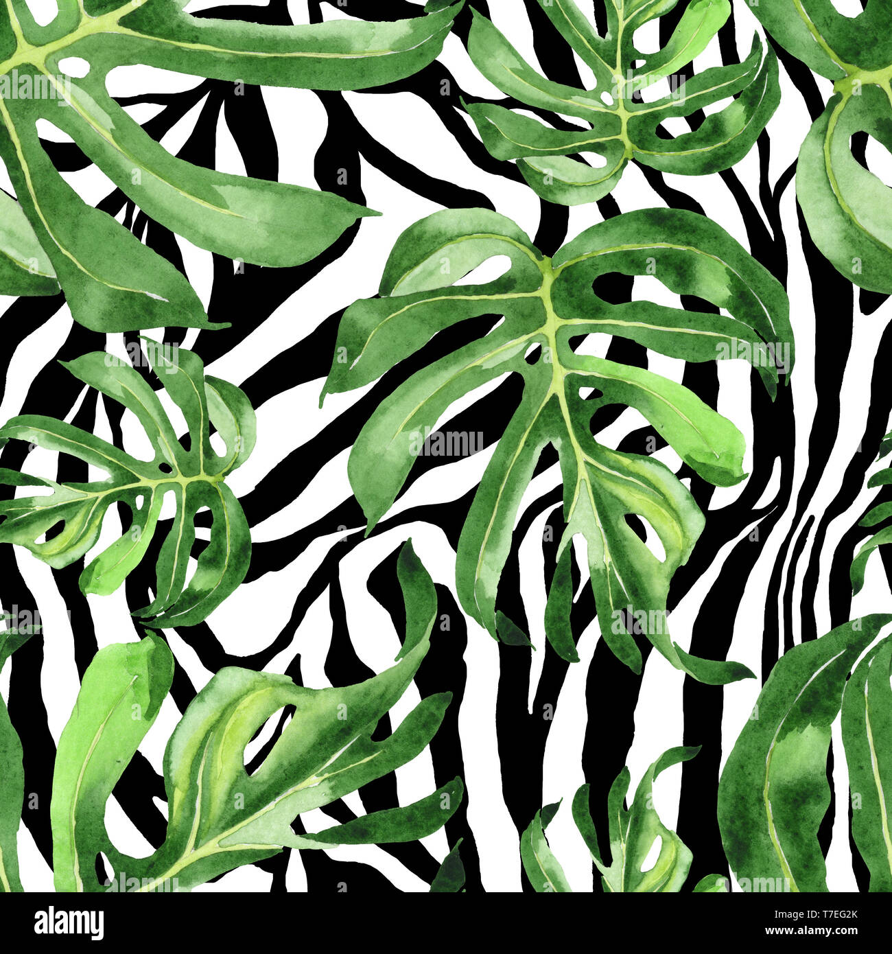 Palm Beach Hojas De Arbol Selva Botanica Ilustracion De Acuarela Dibujo Acuarela Acuarelas De Moda Trama De Fondo Sin Fisuras Fabric Wallp Fotografia De Stock Alamy
