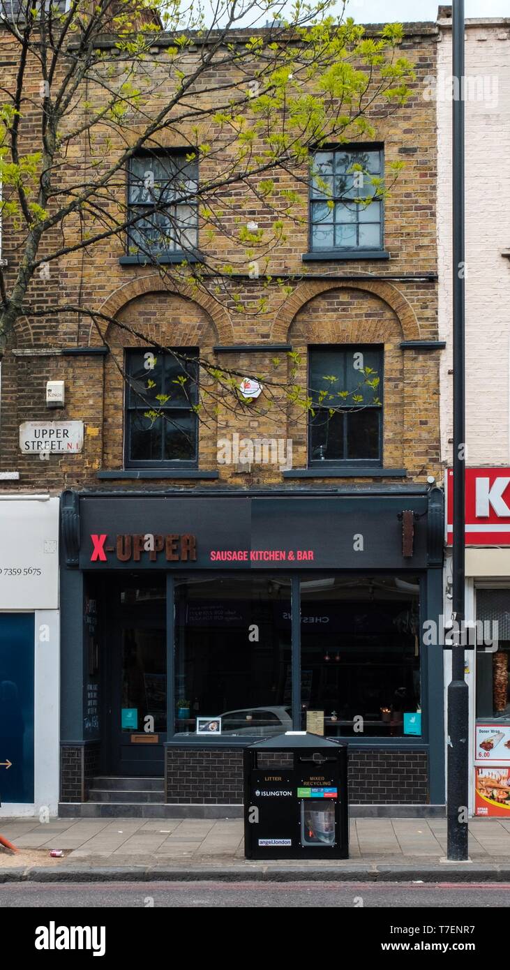 X-superior, Upper Street, Londres Foto de stock
