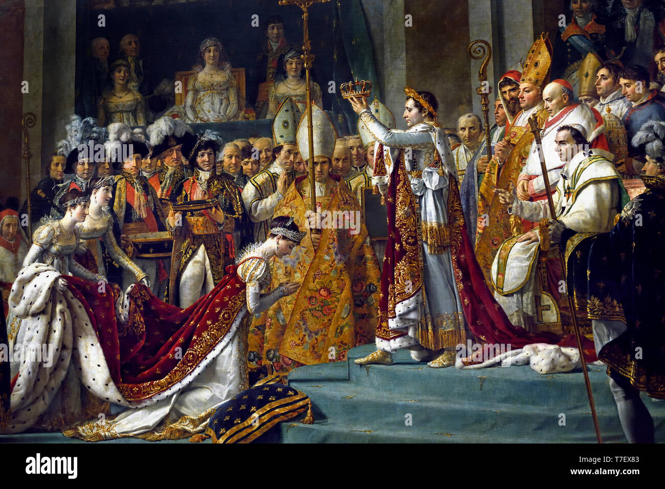 Josephine Kneels antes Napoleon Coronación At Notre-Dame Impresión sobre Lienzo 