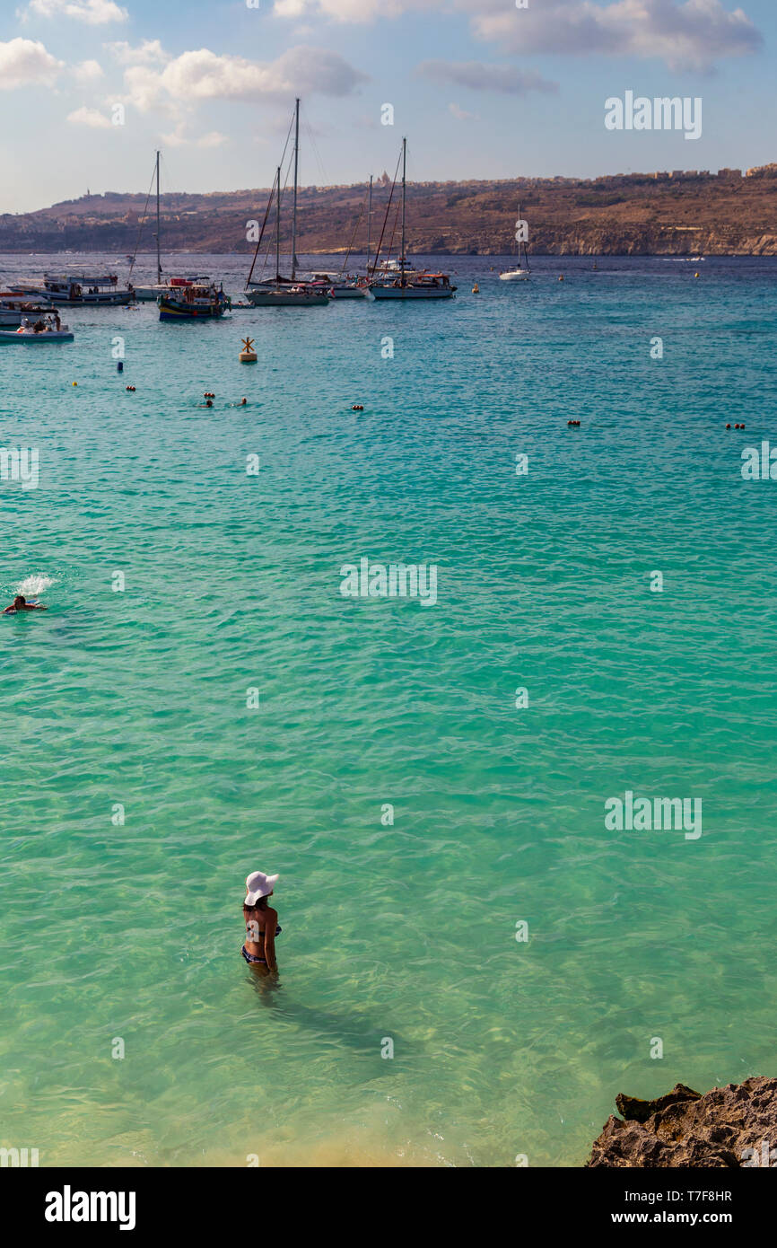 Malta, Comino, Laguna Azul (MR) Foto de stock