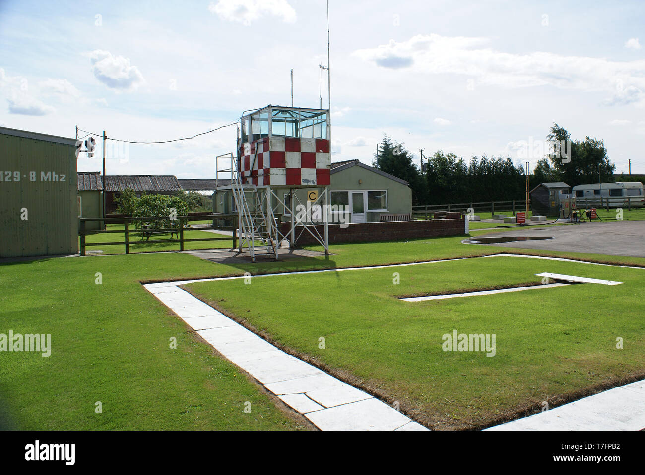 Ver office, torre de control de aeródromo Breighton Foto de stock