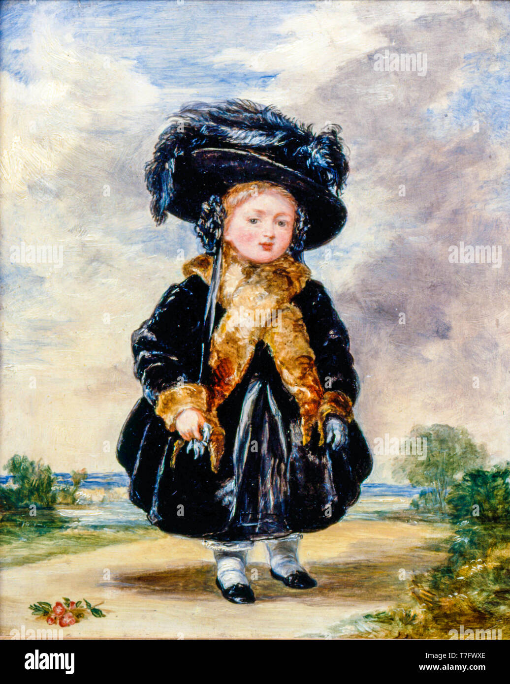 Princesa Victoria de cuatro años, pintura de Stephen Poyntz Denning, 1823 Foto de stock
