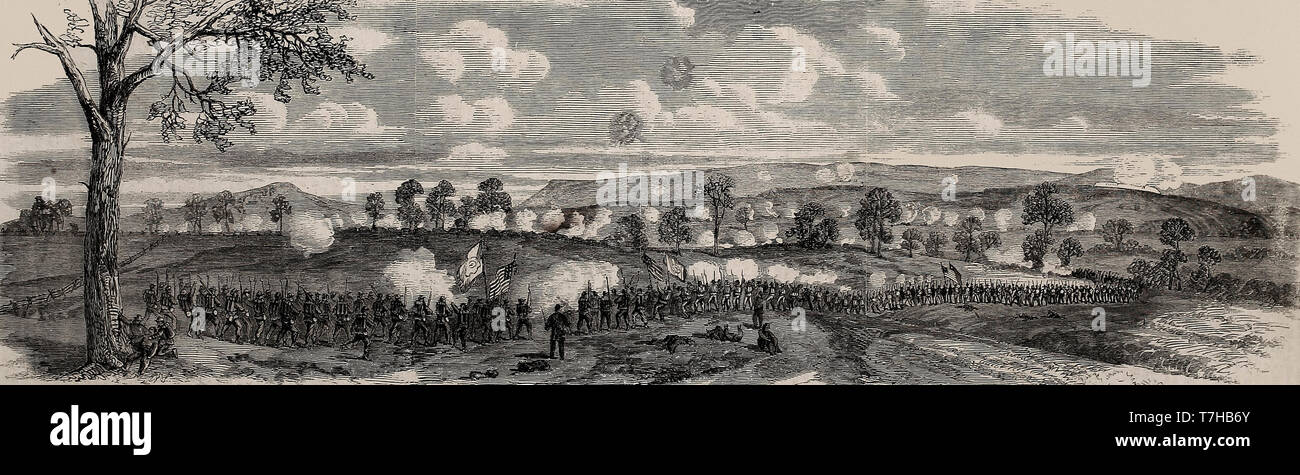 La campaña de Sheridan - Batalla de Winchester - Carga de Crook la octava Corps - el derecho, Septiembre 19, 1864 - Guerra Civil Americana Foto de stock
