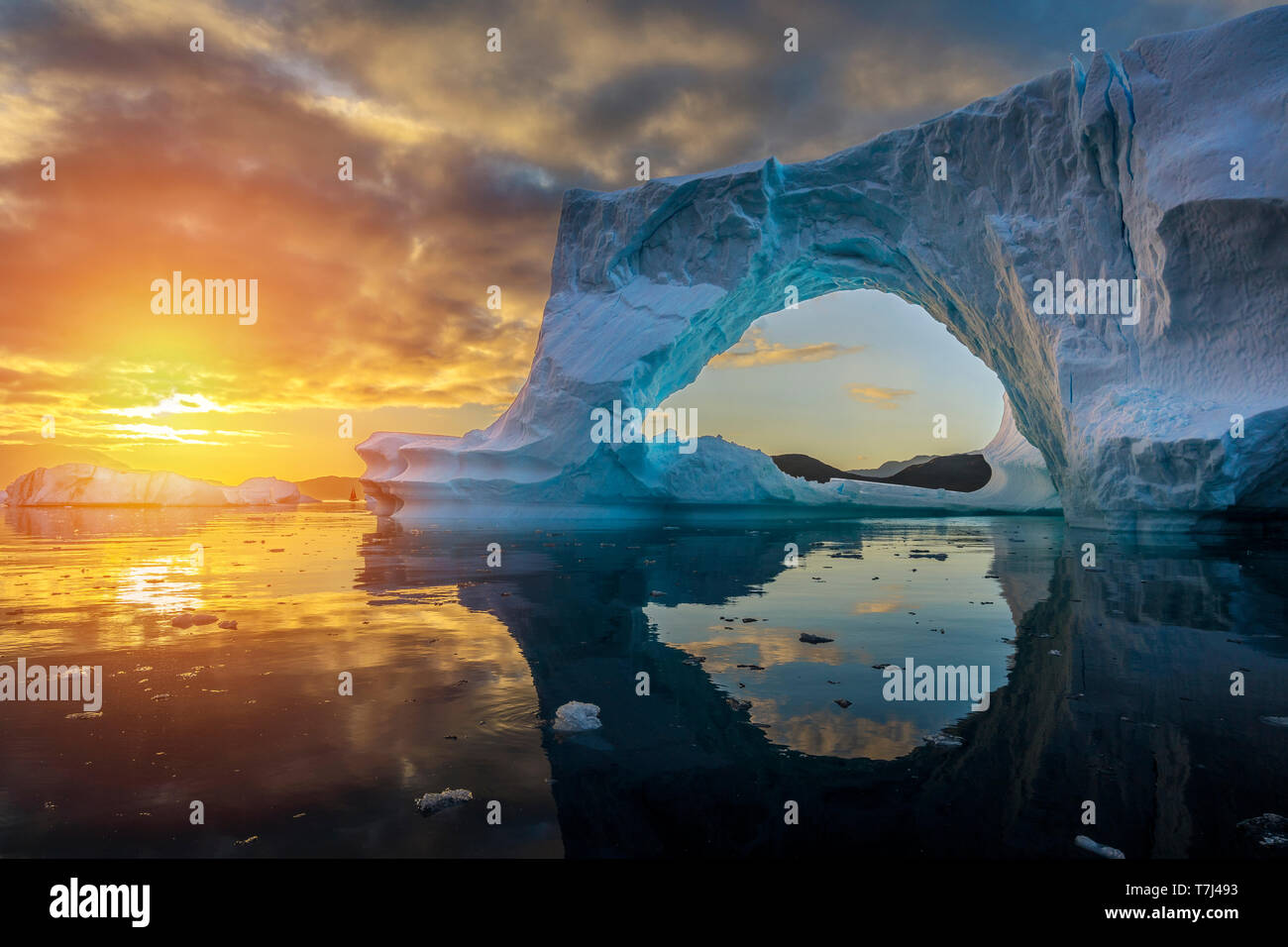 Los icebergs, Icefjord, Groenlandia Foto de stock