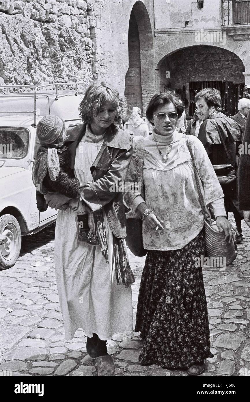 Los Hippies en Es Canar, 70s Fotografía de stock Alamy