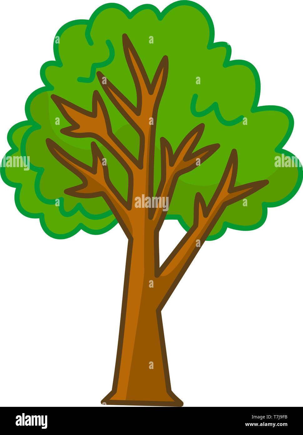 Árbol de diseño de plantilla gráfica vectorial de dibujos animados Imagen  Vector de stock - Alamy