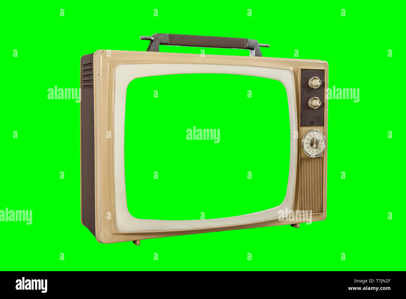 1960 portátiles con antenas de televisión. Aislado en blanco Fotografía de  stock - Alamy