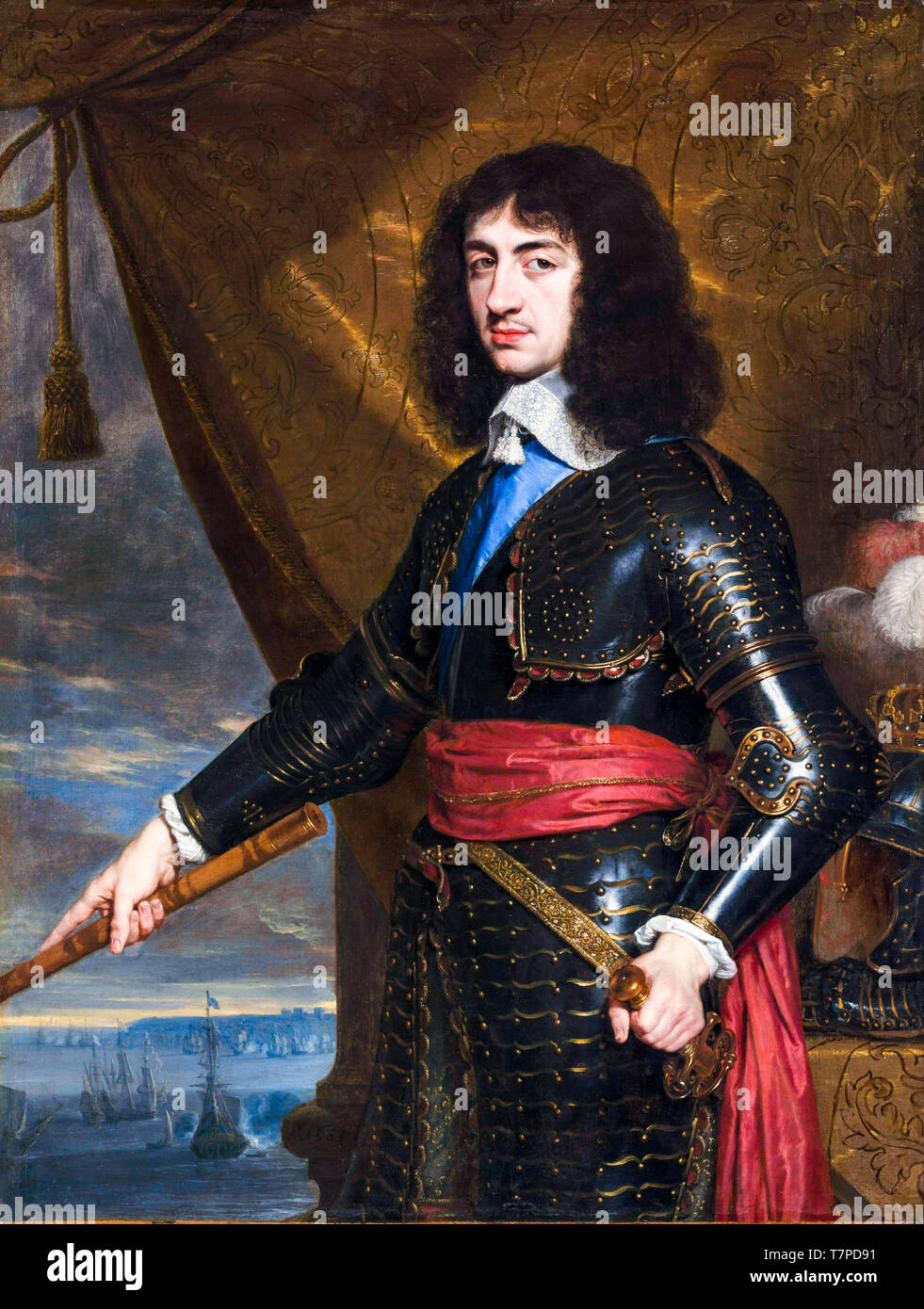 Retrato del Rey Carlos II de Inglaterra (1630-1685) en la armadura ...