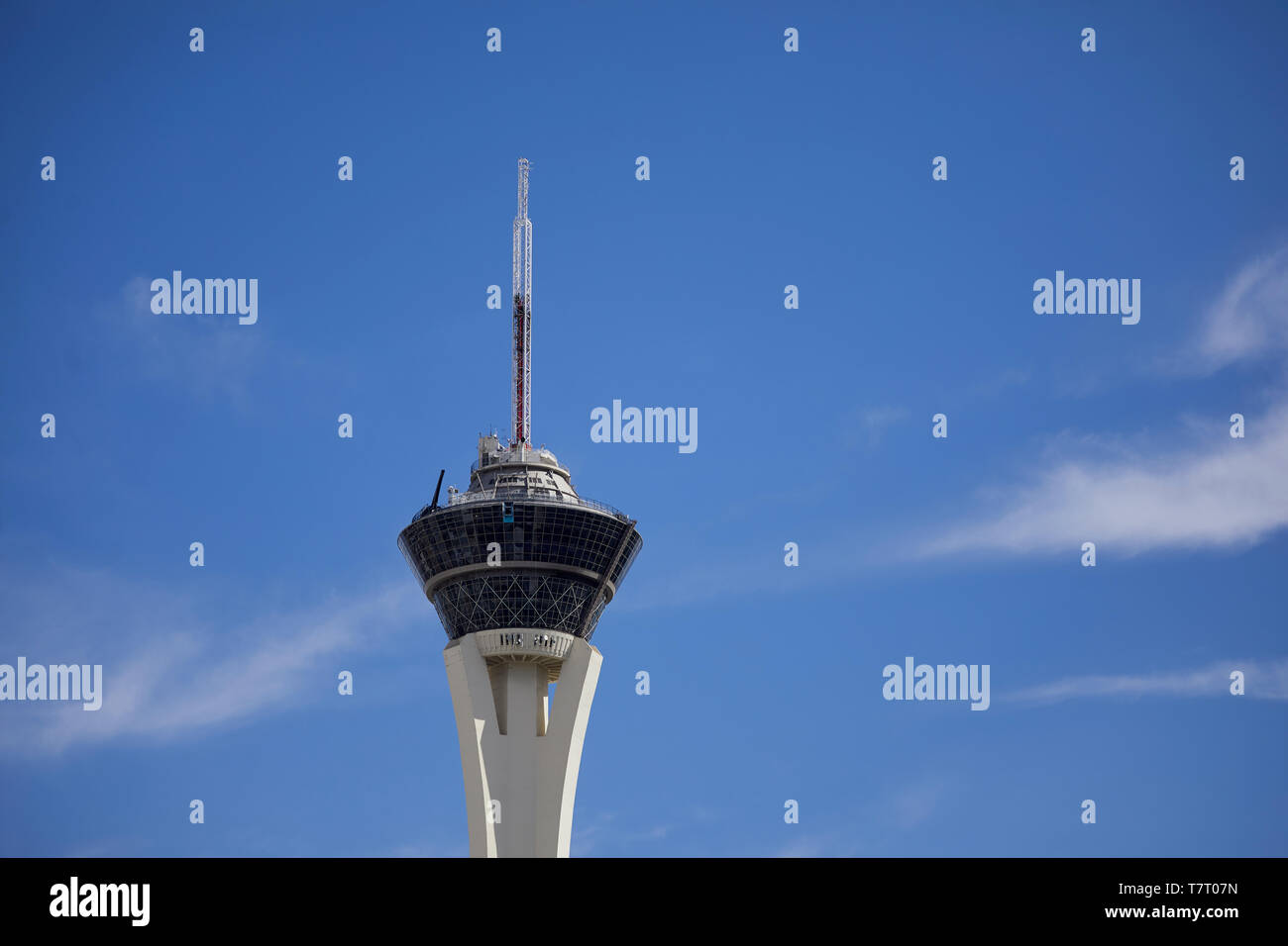 Las Vegas, Paradise, Nevada (EE.UU.), la estratosfera antiguamente Vegas SkyPod mundial la más alta torre de observación independiente en los Estados Unidos Foto de stock