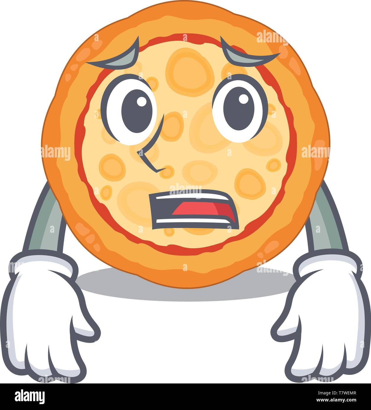 Miedo cheese pizza en la forma de dibujos animados Imagen Vector de stock -  Alamy