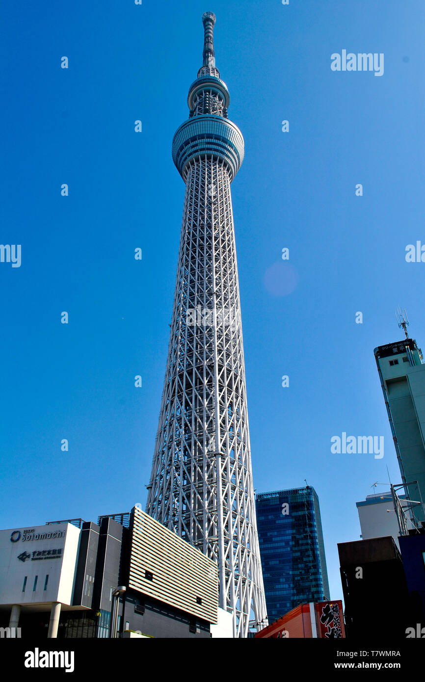 La Radiodifusión, restaurante y una torre de observación. Sumida, Tokio, Japón. Foto de stock