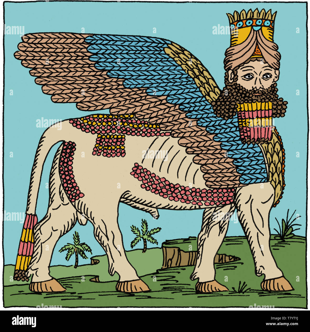 Lamassu, asiria deidad protectora Foto de stock