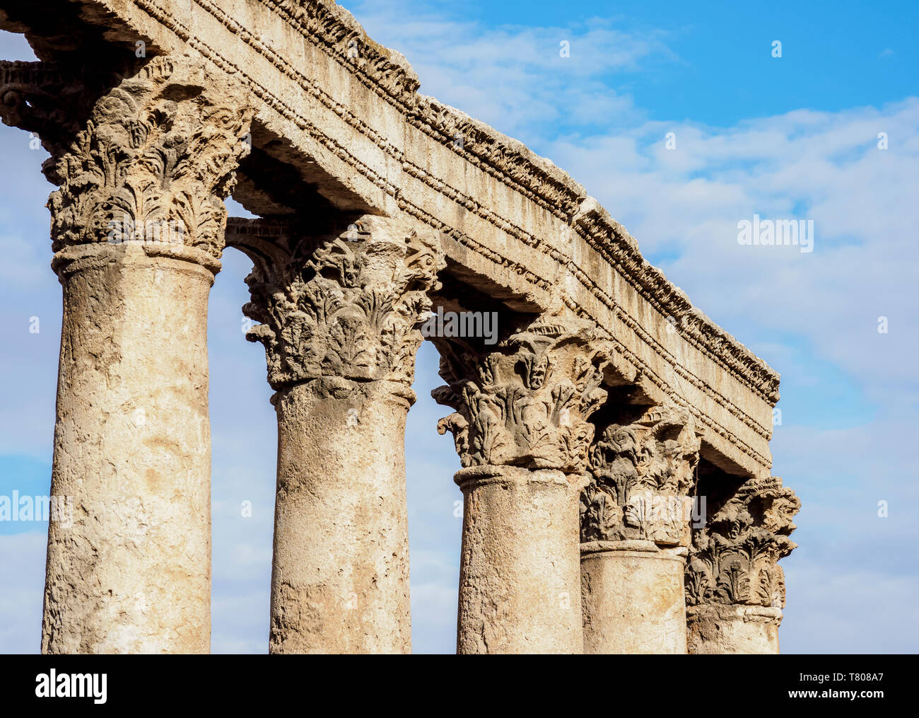 Ruinas Romanas, La Plaza Hachemita, Ammán, la Gobernación de Ammán, Jordania, Oriente Medio Foto de stock