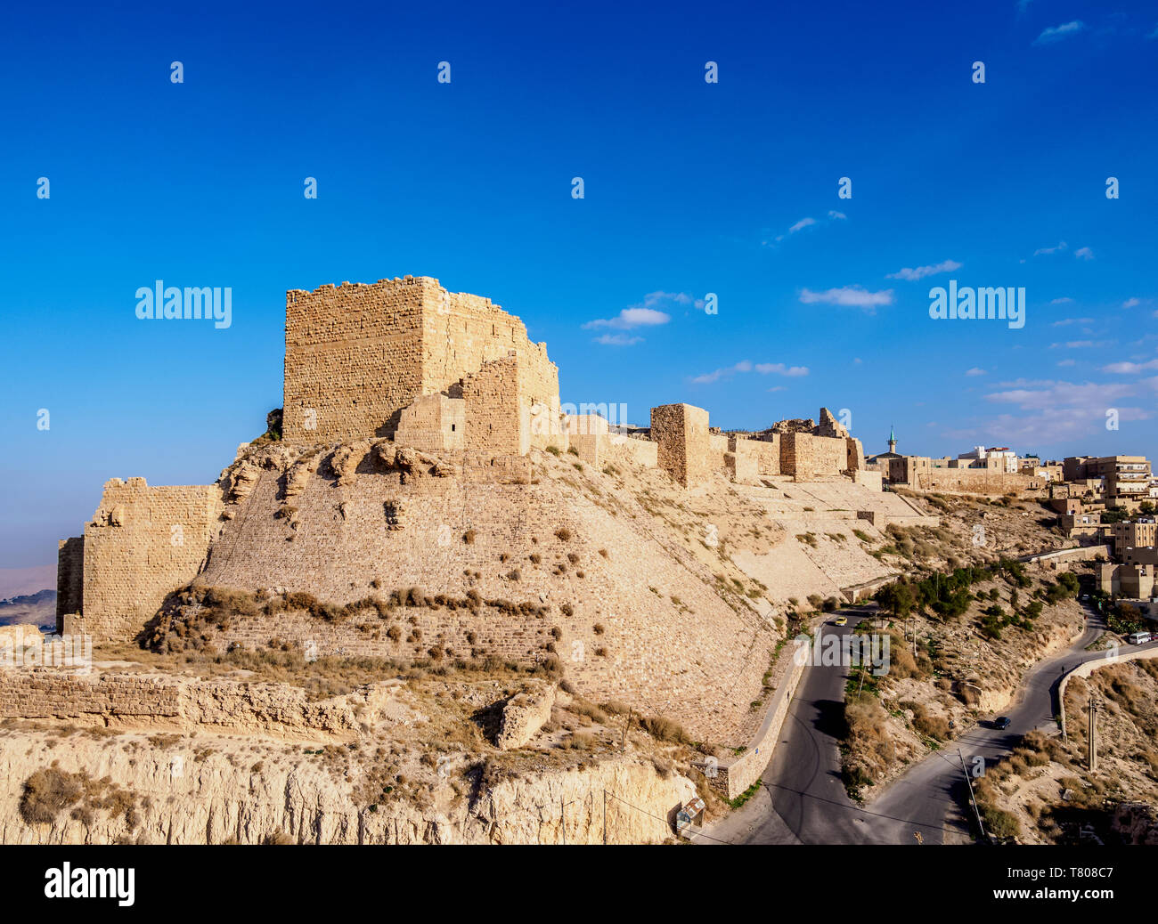 El castillo de Kerak, Gobernación de Al-Karak, Karak, Jordania, Oriente Medio Foto de stock