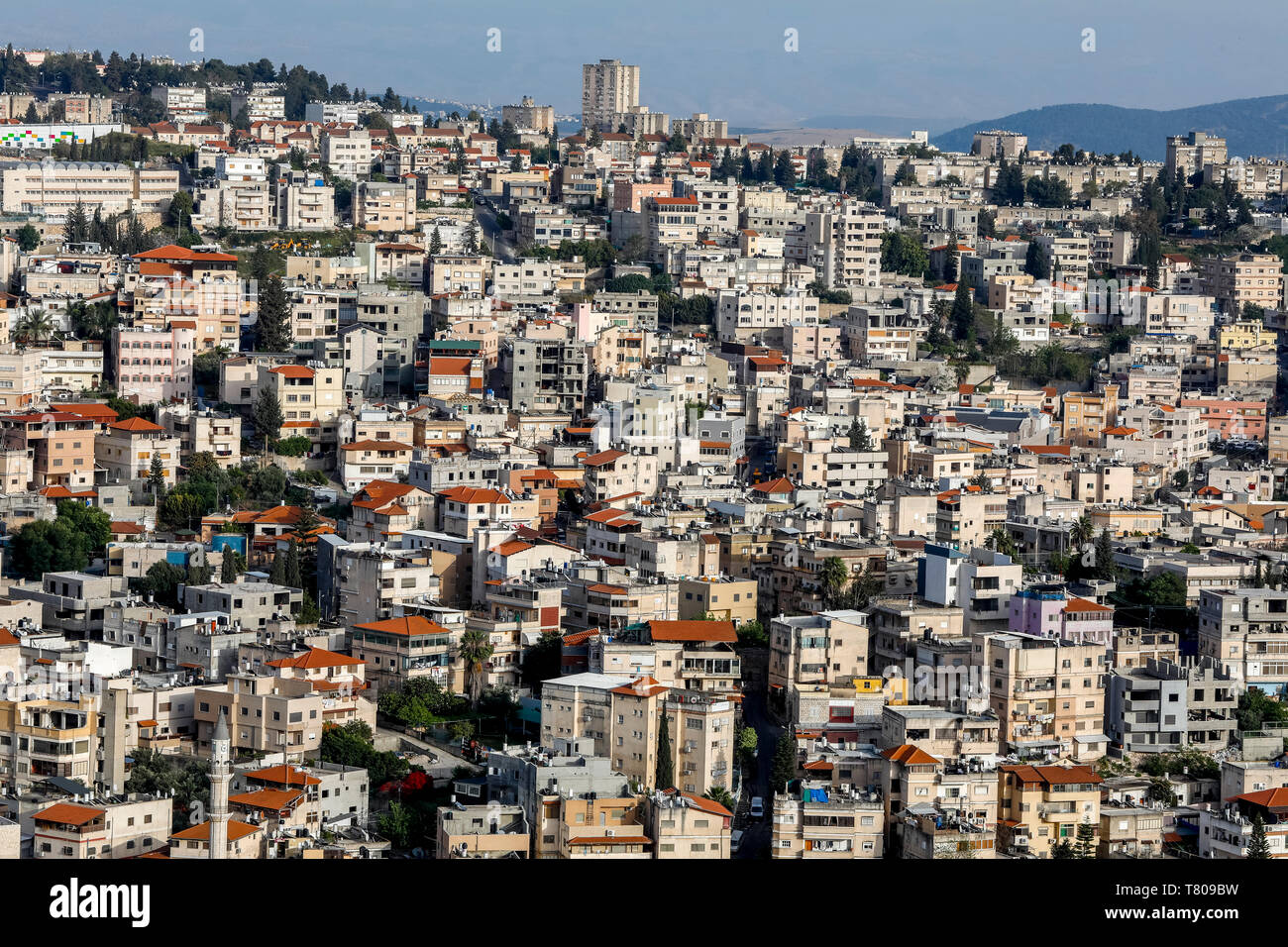 La ciudad de Nazaret, en Galilea, Israel, Oriente Medio Foto de stock