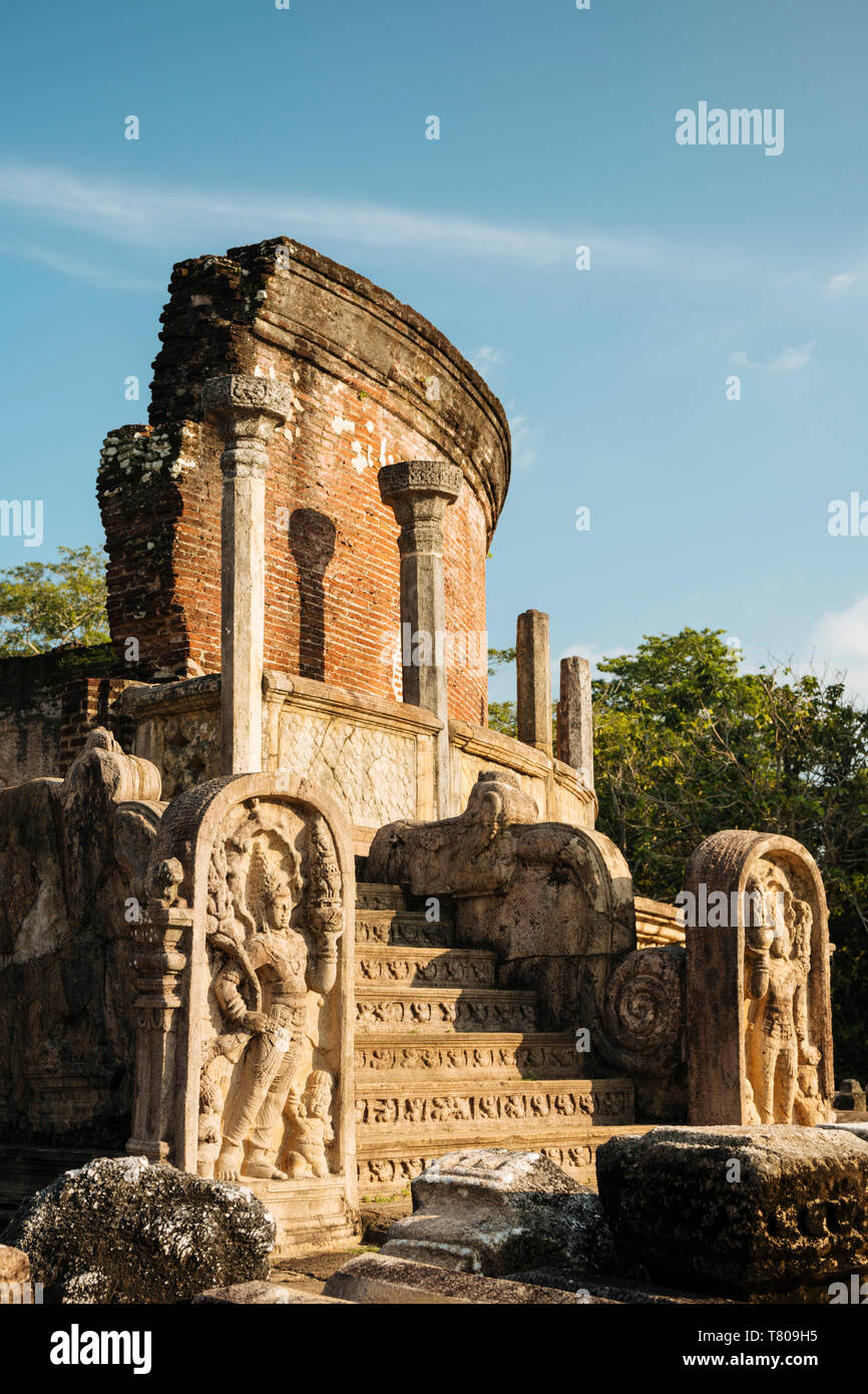 Templo Vatadage, Polonnaruwa, Sitio del Patrimonio Mundial de la UNESCO, la Provincia Central del Norte, Sri Lanka, Asia Foto de stock