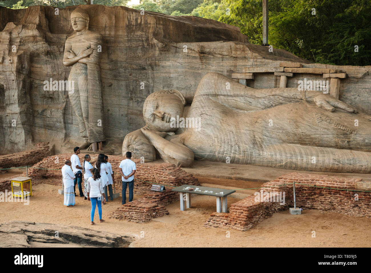 Gal Vihara templo, Polonnaruwa, Sitio del Patrimonio Mundial de la UNESCO, la Provincia Central del Norte, Sri Lanka, Asia Foto de stock