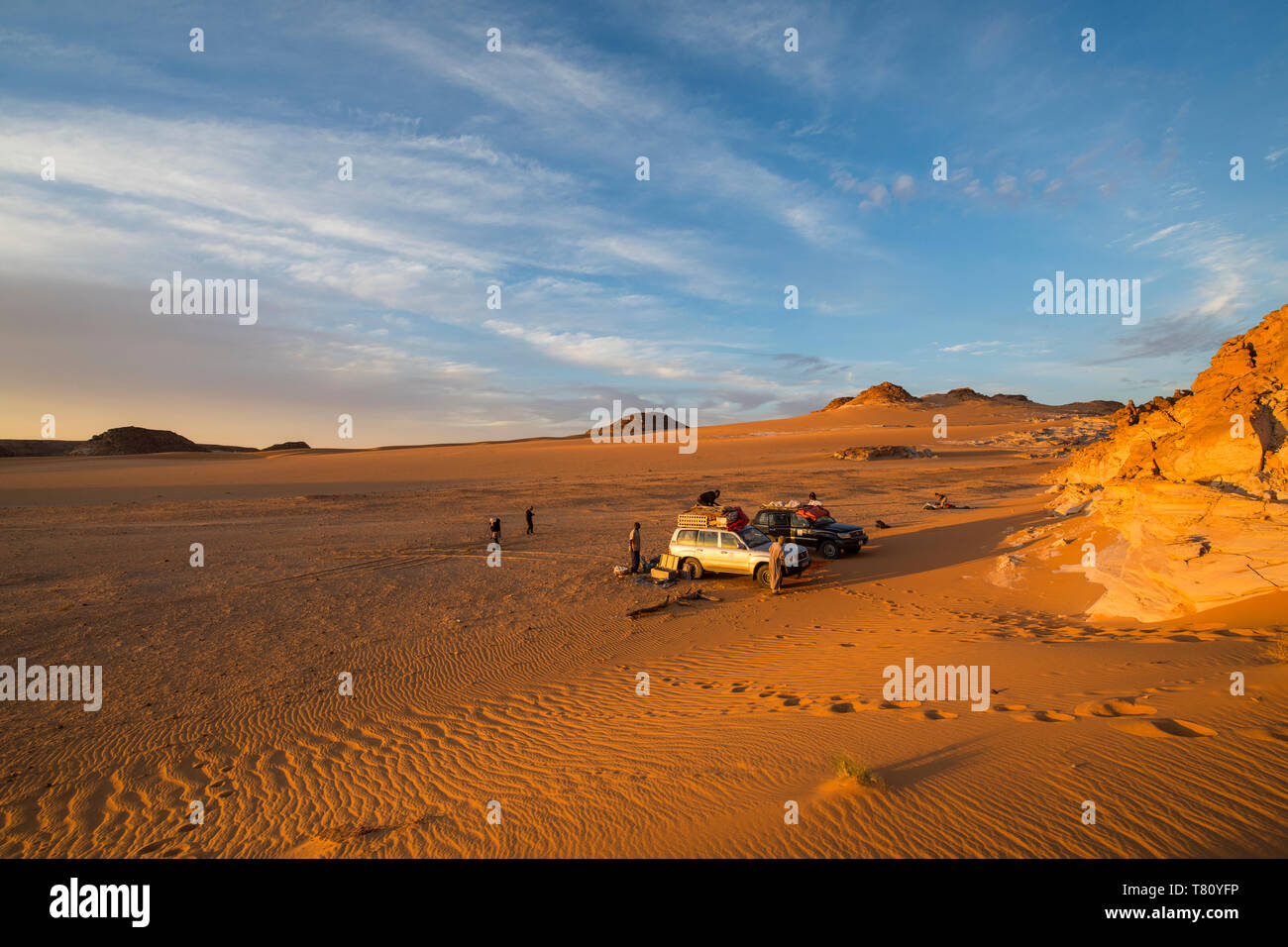 Expedición jeep en el norte del Chad, África Foto de stock
