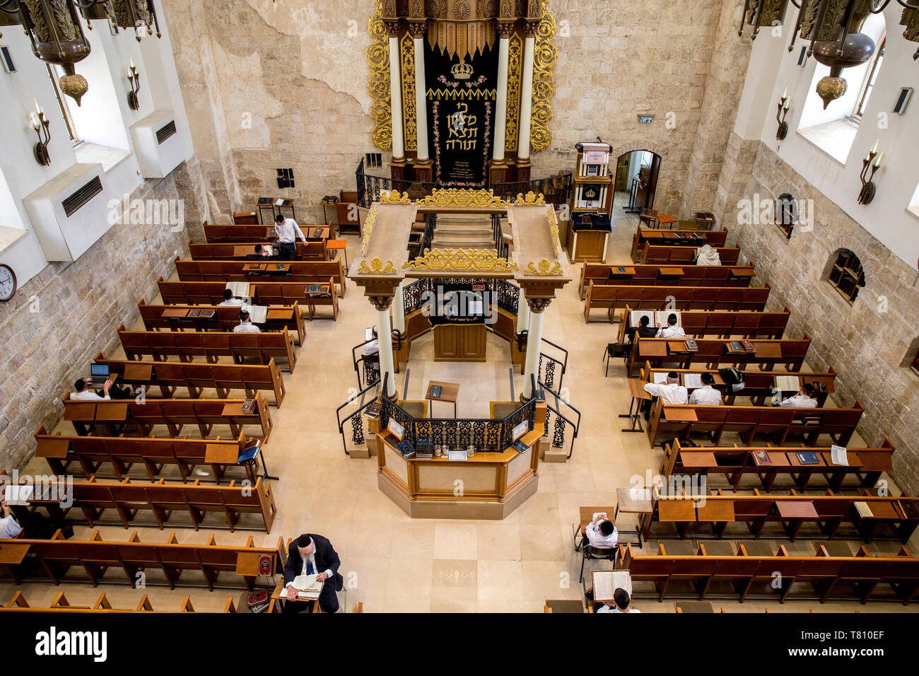 Sinagoga Hurva, la ciudad vieja de Jerusalén, Israel, Oriente Medio Foto de stock