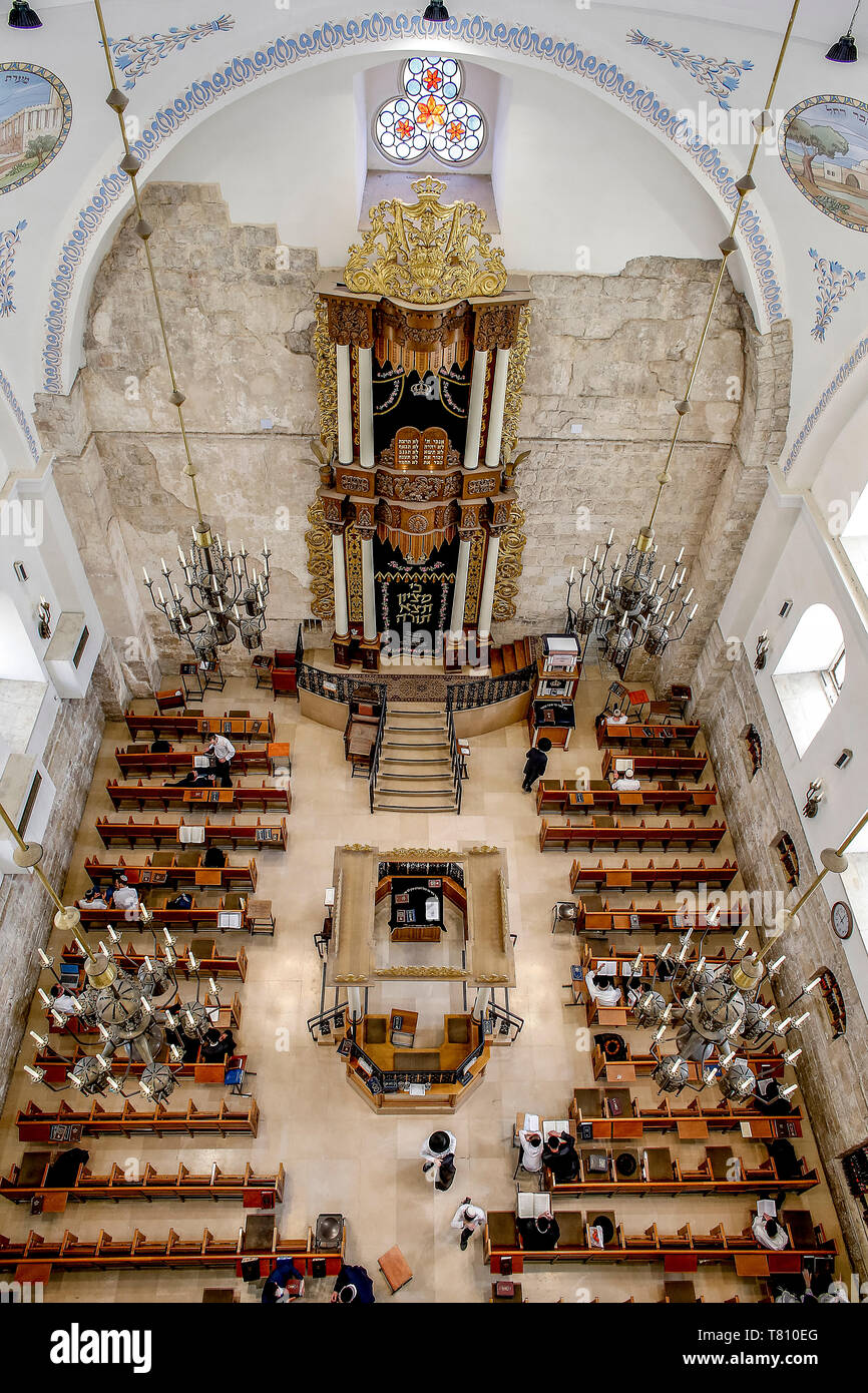 Sinagoga Hurva, la ciudad vieja de Jerusalén, Israel, Oriente Medio Foto de stock