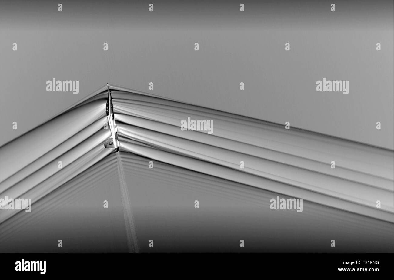 Choques de aviones T38 supersónico, Imagen Schlieren Fotografía de