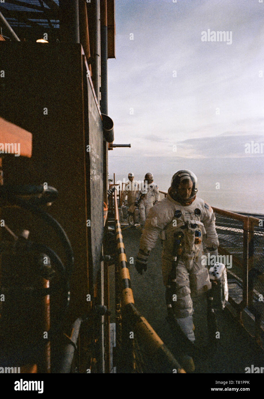 Los astronautas del Apolo 11, Prelaunch Countdown, 1969 Foto de stock