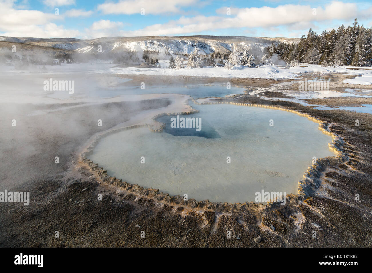 Doublet Pool en Yellowstone Foto de stock