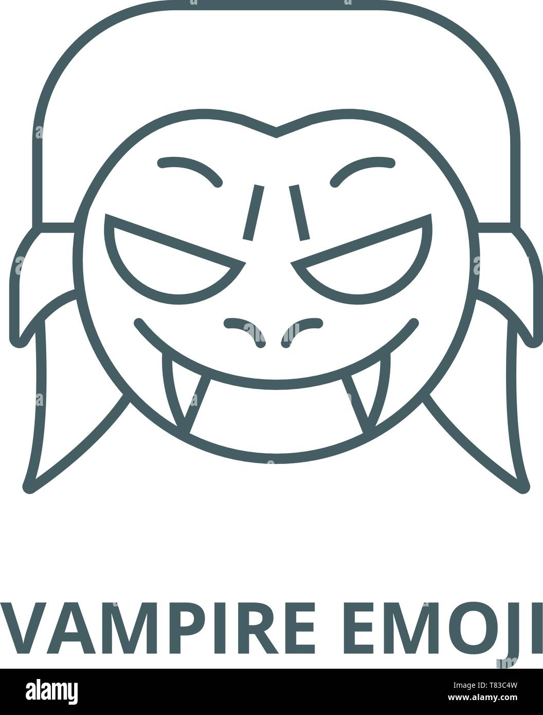 Vampire emoji línea vector icono, concepto lineal, esbozo de signo