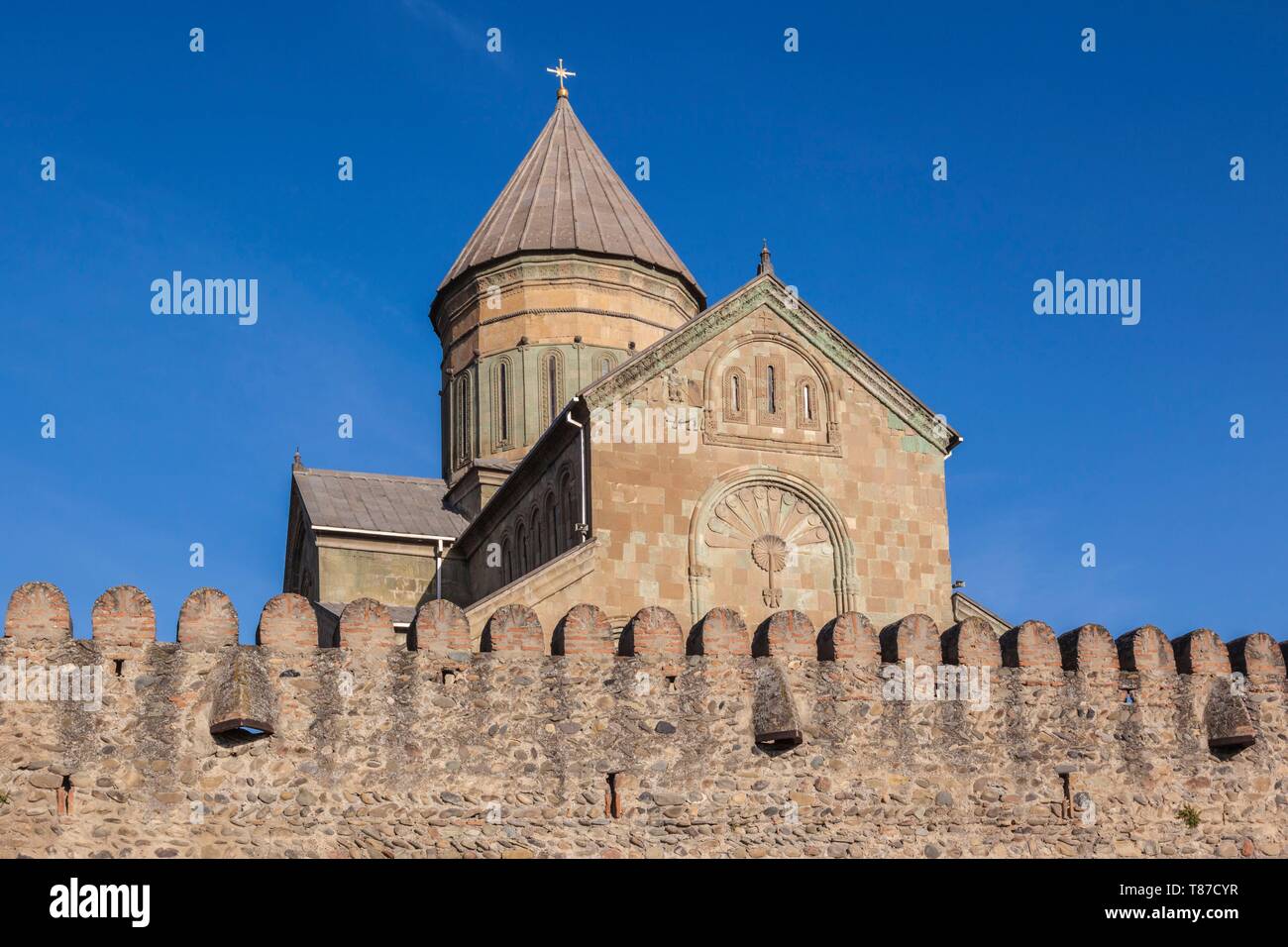 Georgia, Mtskheta, la ciudad espiritual donde el cristianismo se estableció en 327AD, la Catedral de Svetitskhoveli Foto de stock