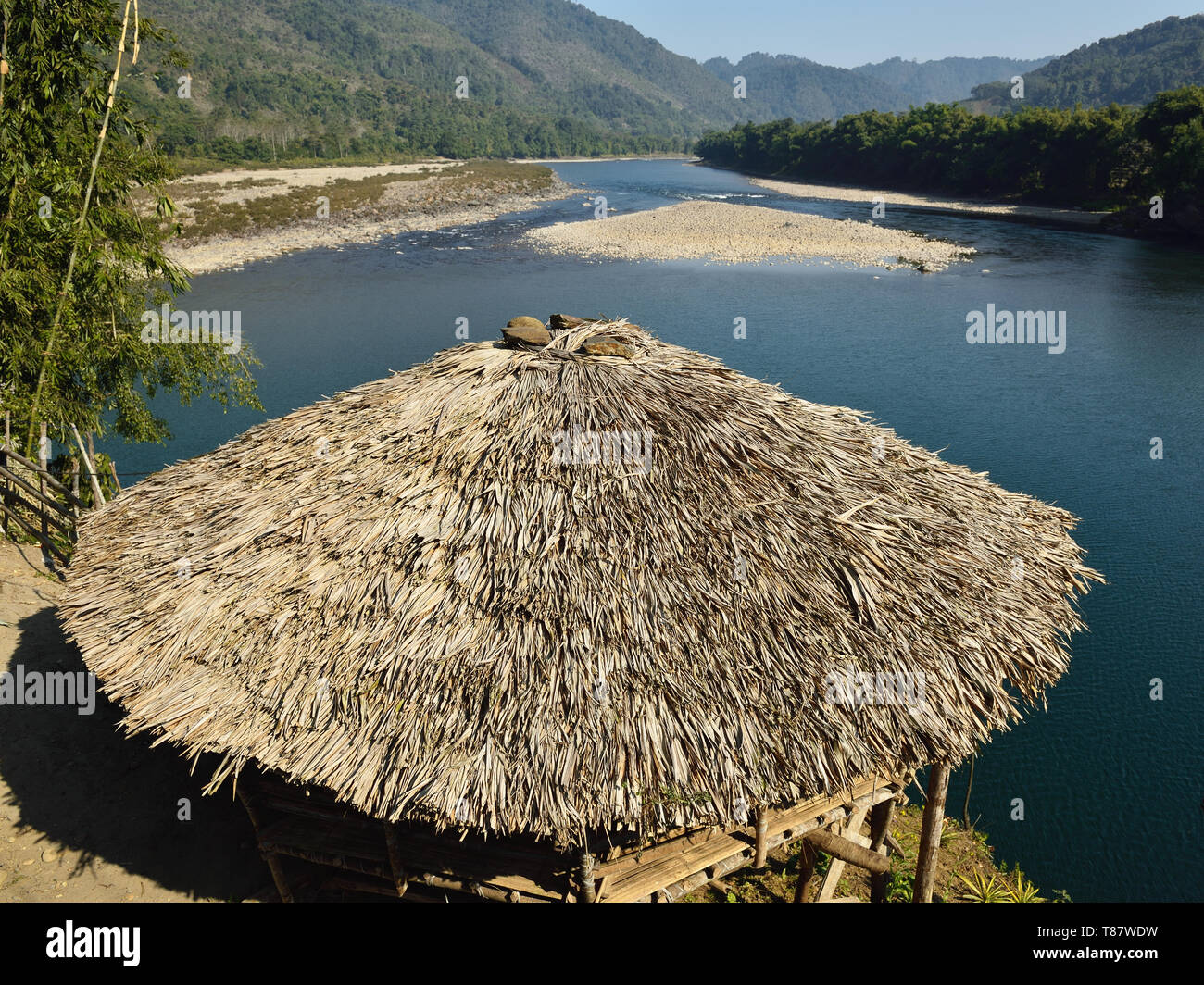 Pueblo tribal de Podbi, Arunachal Pradesh, India. Foto de stock