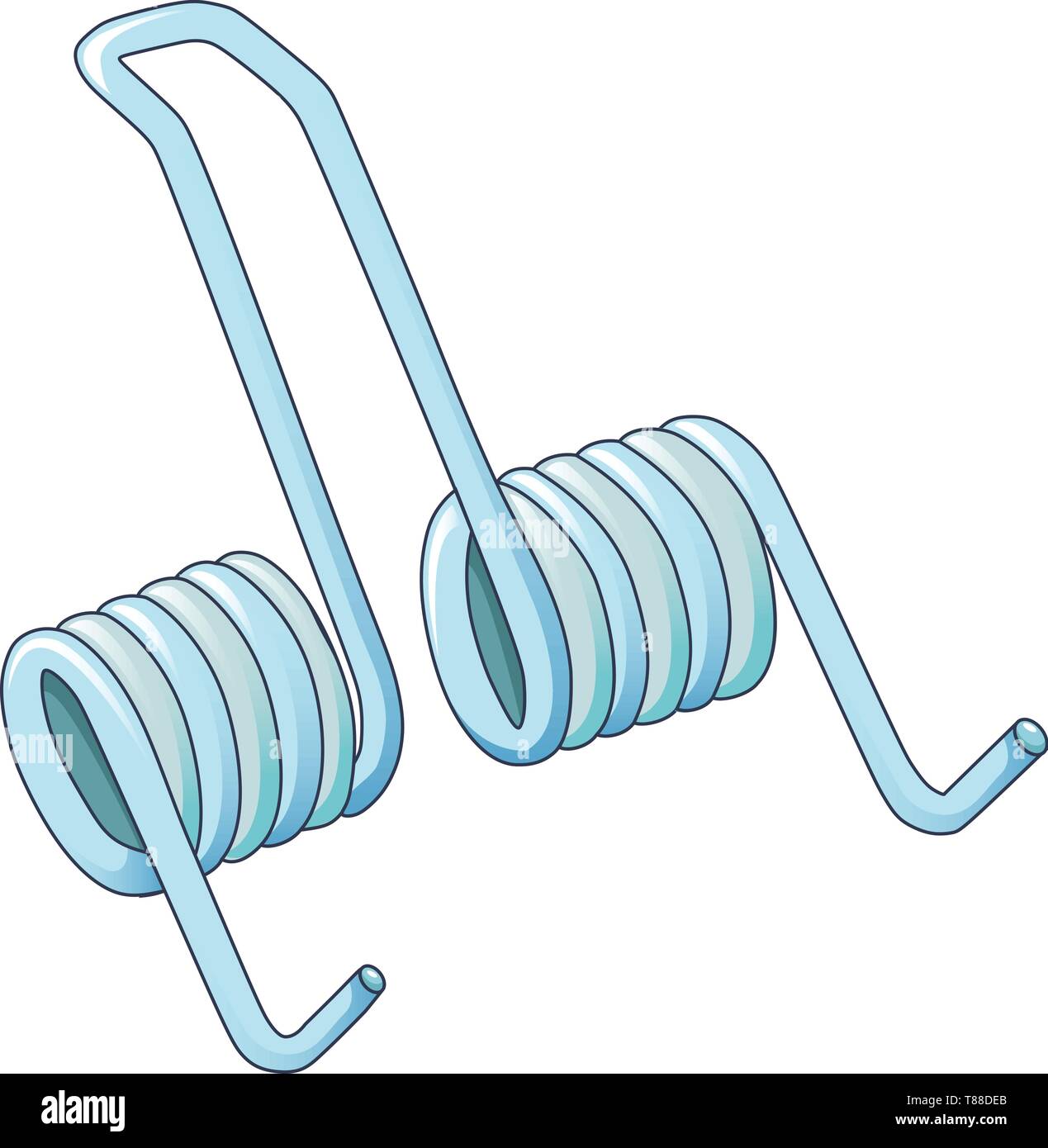 Resorte de bobina doble, icono de estilo de dibujos animados Imagen Vector  de stock - Alamy