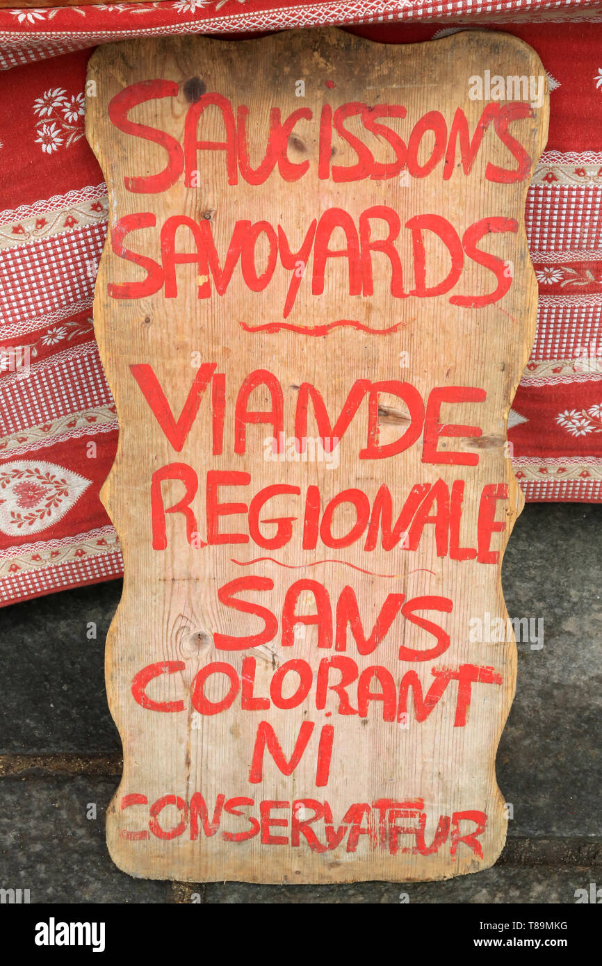 Savoyards Saucissons. Viande régionale. Foto de stock