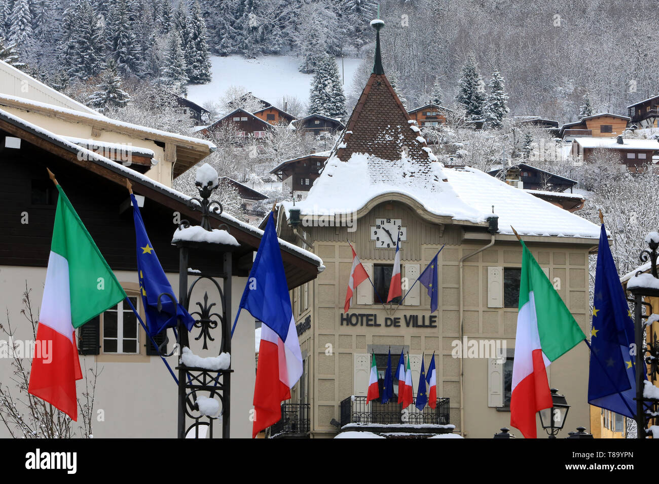 Hôtel de Ville. Saint-Gervais-les-Bains. Foto de stock