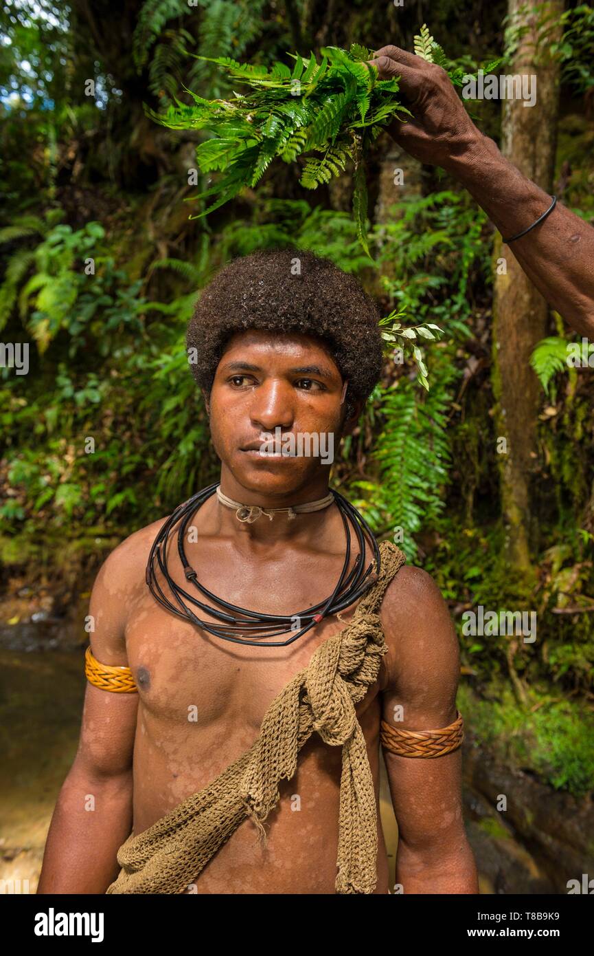 Papua Nueva Guinea, Hela provincia, región Ambua Huli, tribu, ritual de  iniciación iba Gidja, escuela forestal Fotografía de stock - Alamy