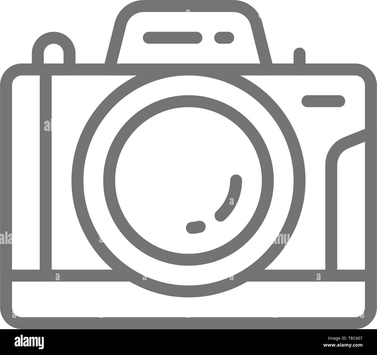 Icono de línea de cámaras fotográficas profesionales. Aislado sobre fondo  blanco Imagen Vector de stock - Alamy