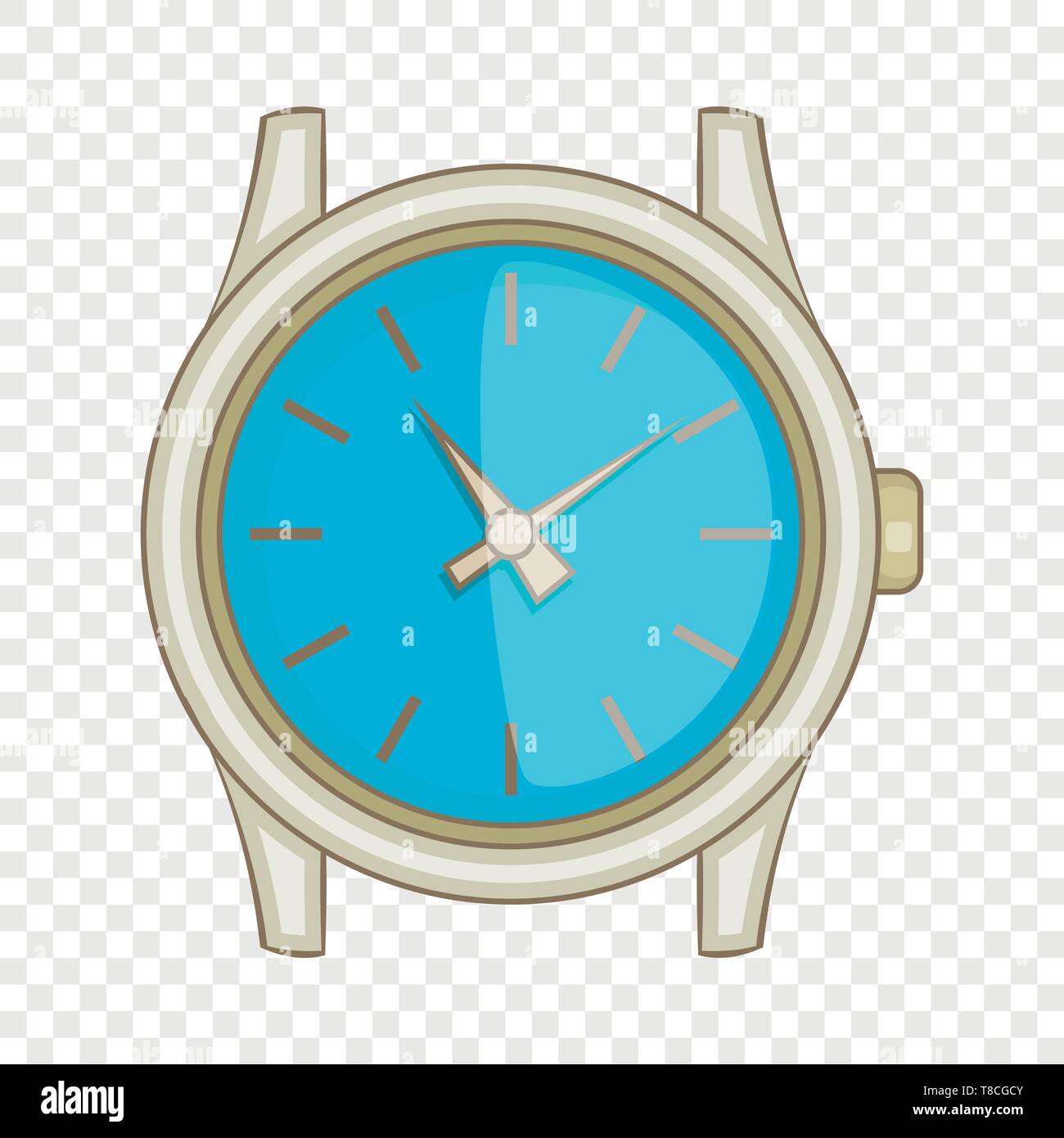 Icono de reloj suizo, estilo de dibujos animados Imagen Vector de stock