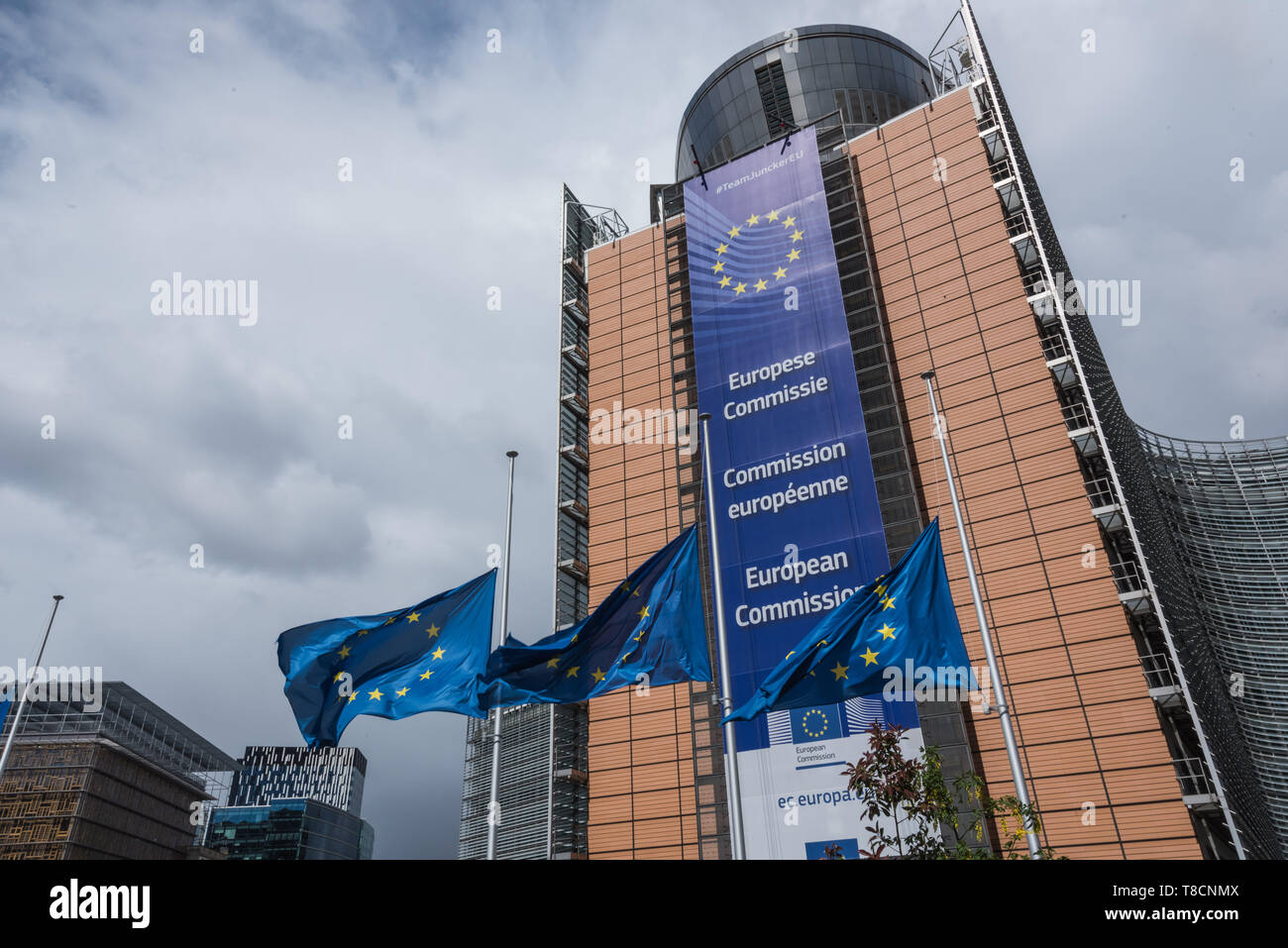 Brüssel, Europaviertel, Europäische Kommission, Berlaymont-Gebäude Das 1963 bis 1967 erbaute Berlaymont-Gebäude en Brüssel ist der Sitz der Europäisch Foto de stock
