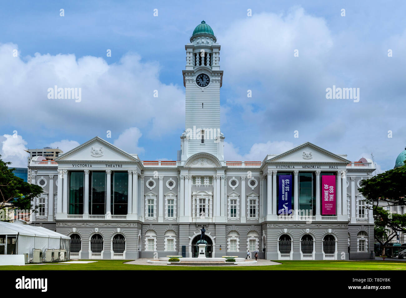 El Teatro Victoria y la Sala de Conciertos, Singapur, Sudeste de Asia Foto de stock