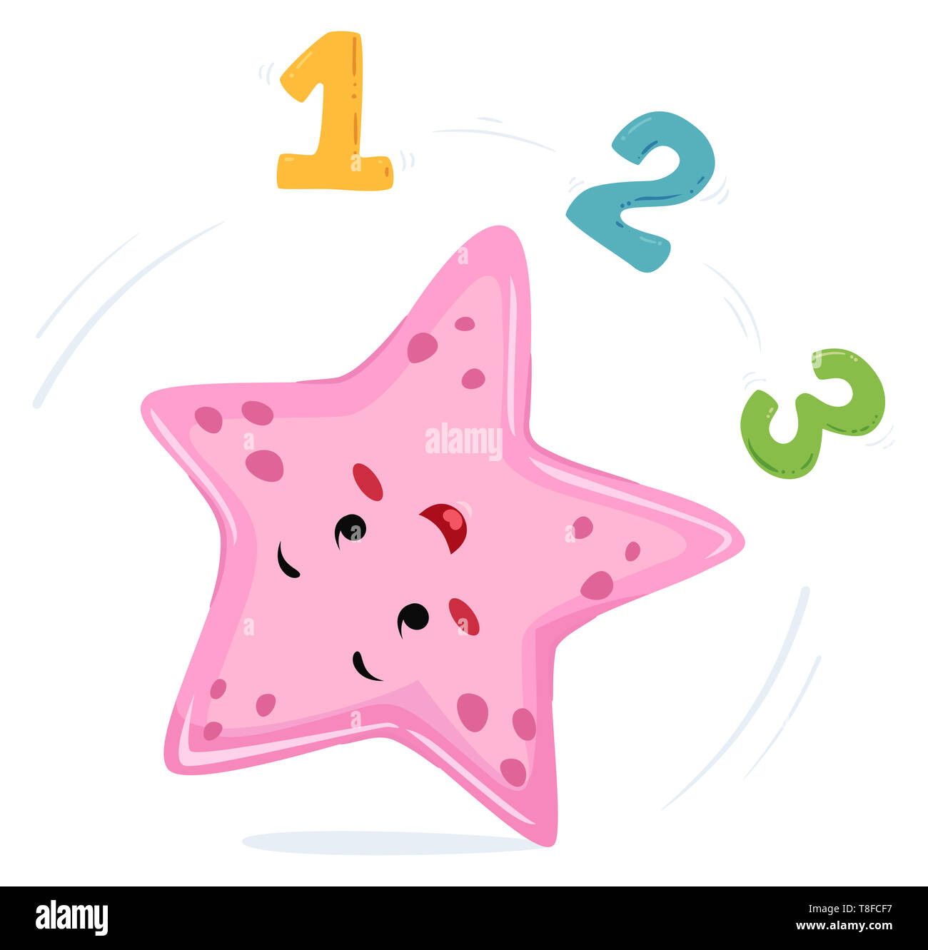 Ilustración de una estrella de mar haciendo Cartwheel con números 123  Fotografía de stock - Alamy
