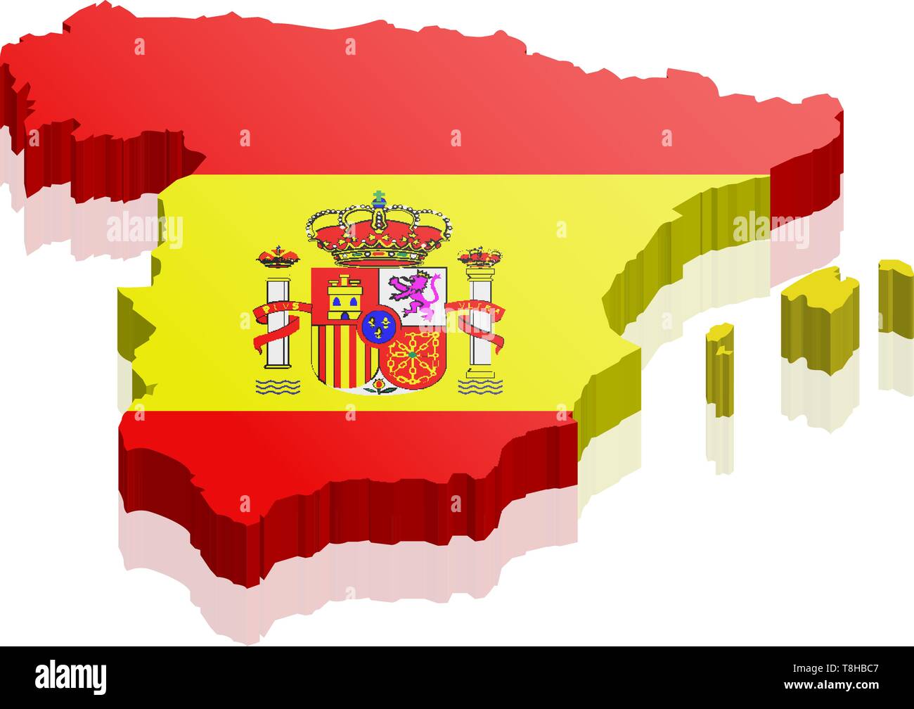 Mapa de España con la bandera del país Ilustración del Vector