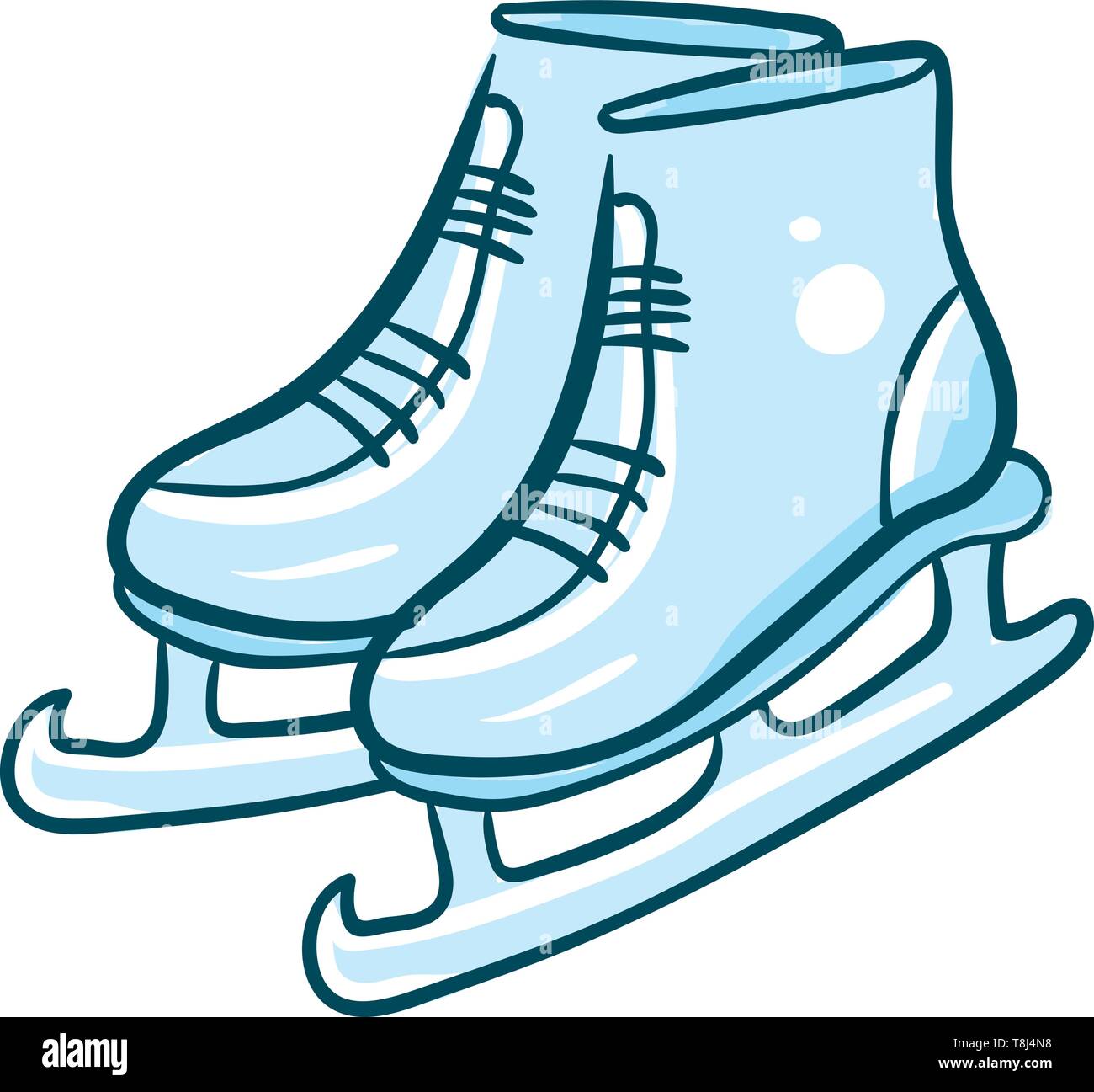 Una nueva zapata de patinaje sobre hielo en color azul , el vector, el  color de dibujo o ilustración Imagen Vector de stock - Alamy