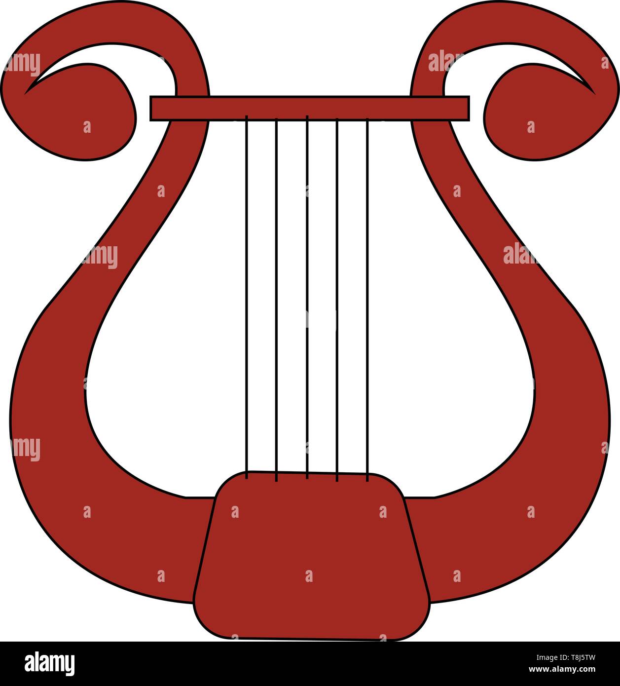 Una forma de pera inclinada instrumento musical de cinco cuerdas suele  tocar con una púa para dar o producir Canciones de melodía, vector, dibujo  a color o i Imagen Vector de stock -