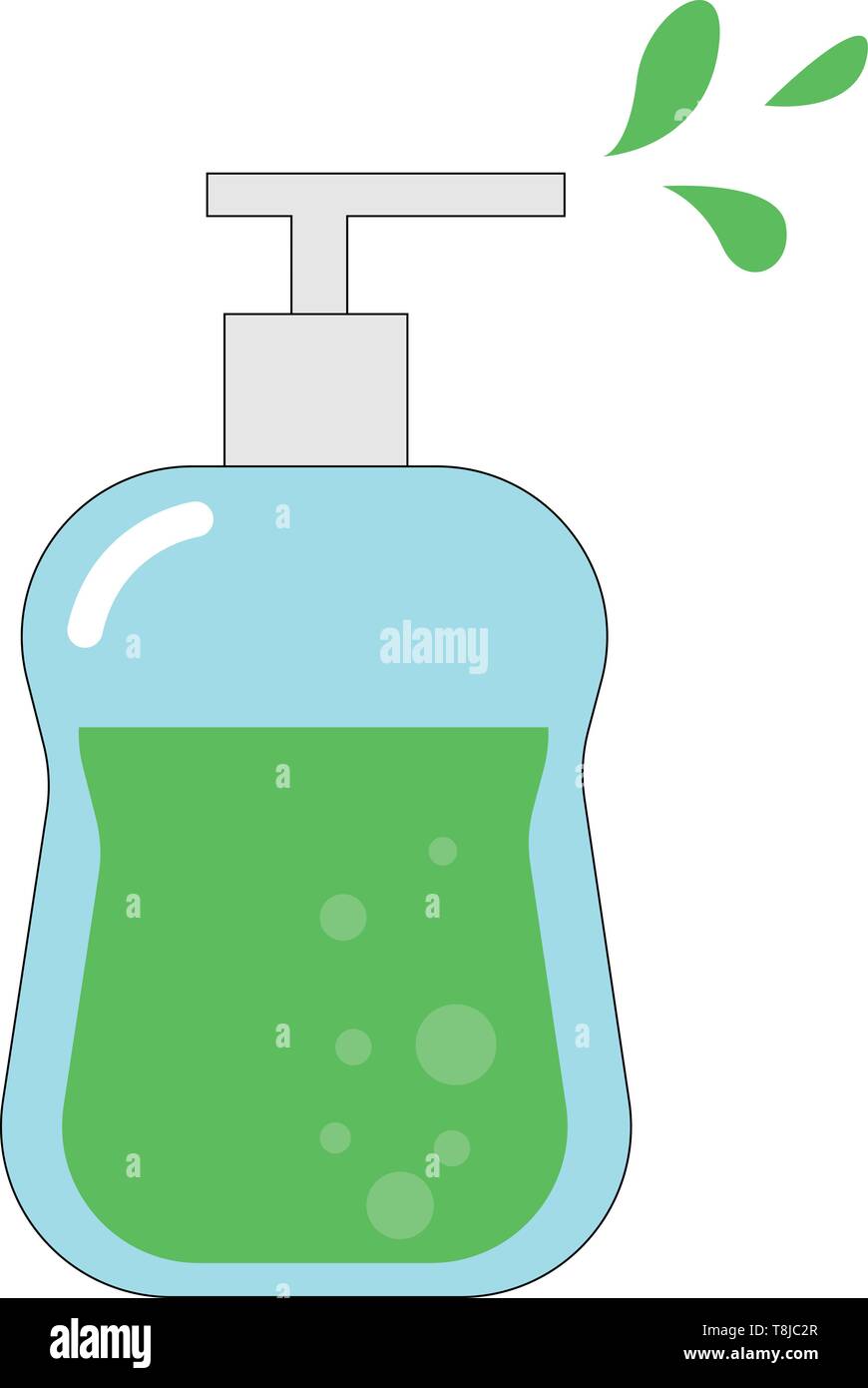 Una ilustración en color de jabón líquido de color verde, el vector, el  color de dibujo o ilustración Imagen Vector de stock - Alamy